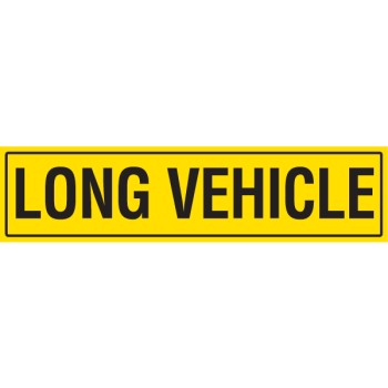 LONG VEHICLE 1020 x 250mm Class 2 Reflective Sign - Metal Plate